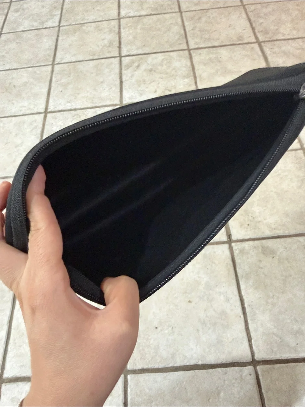SKIMS Black Neoprene Logo Pouch